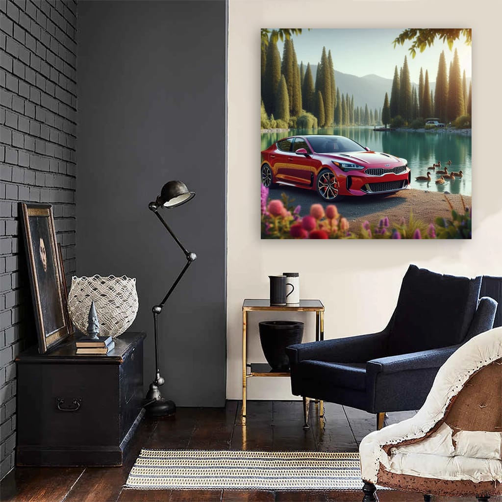 Kia Stinger by Lake - Power and Elegance Captured