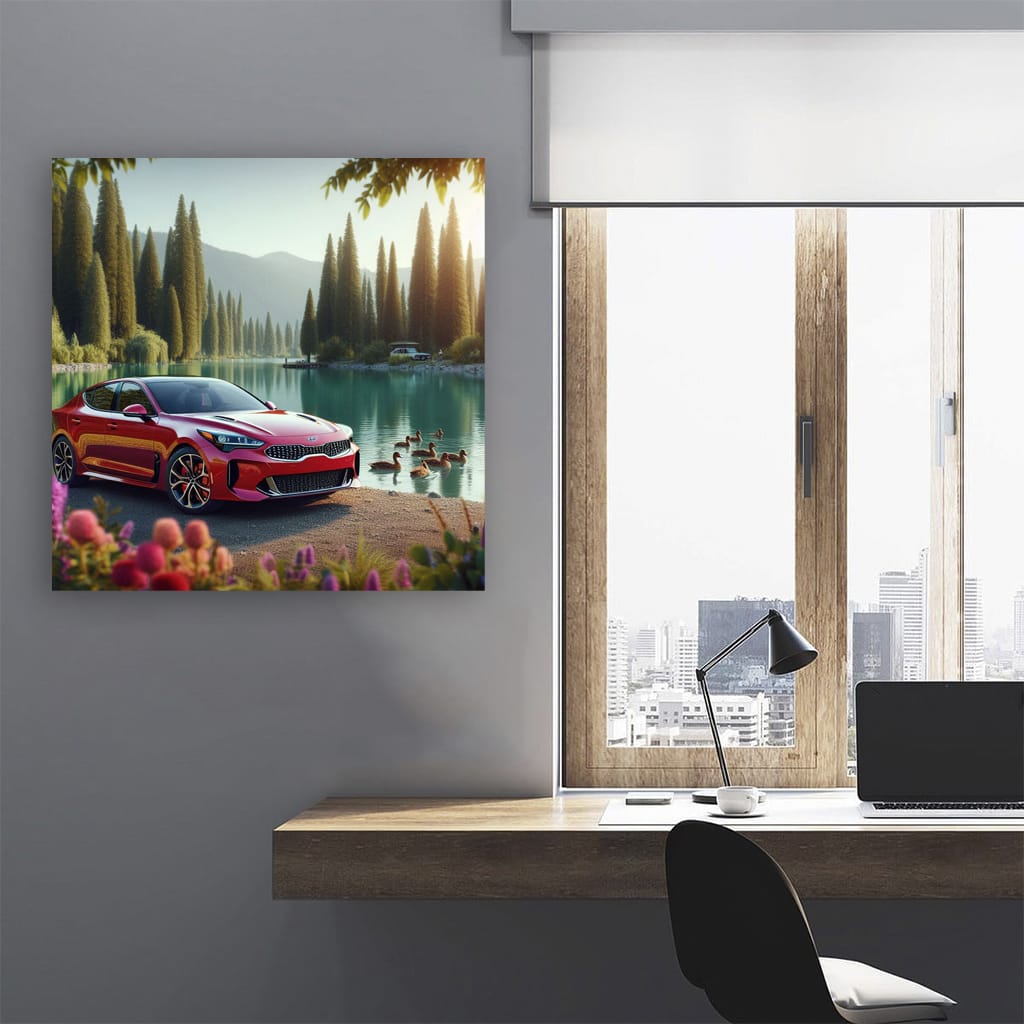 Kia Stinger by Lake - Power and Elegance Captured