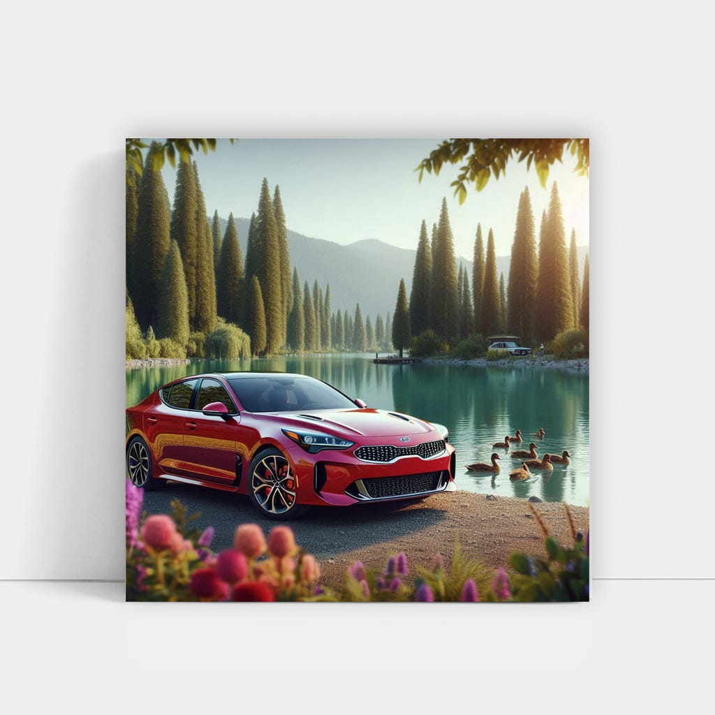 Kia Stinger by Lake - Power and Elegance Captured