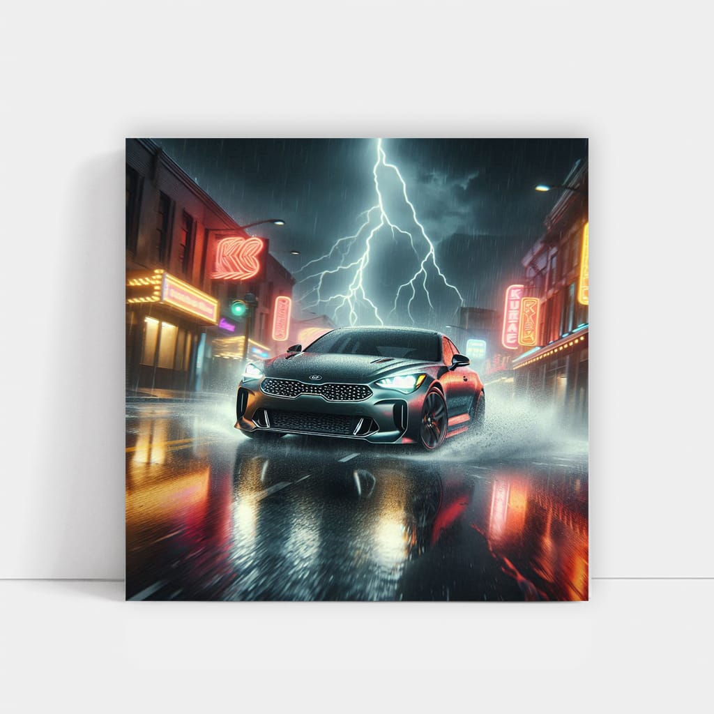 Kia Stinger in Thunderstorm - Unleash Power within
