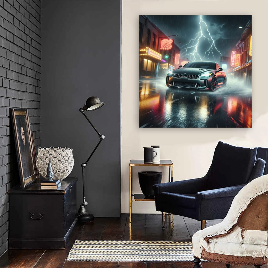 Kia Stinger in Thunderstorm - Unleash Power within