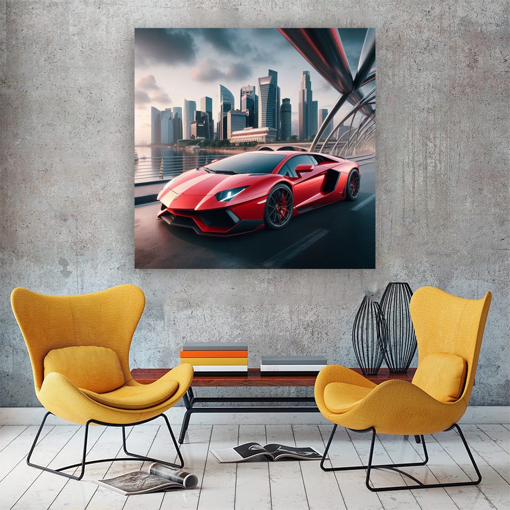 Lamborghini Aventador Bridge Wall Art