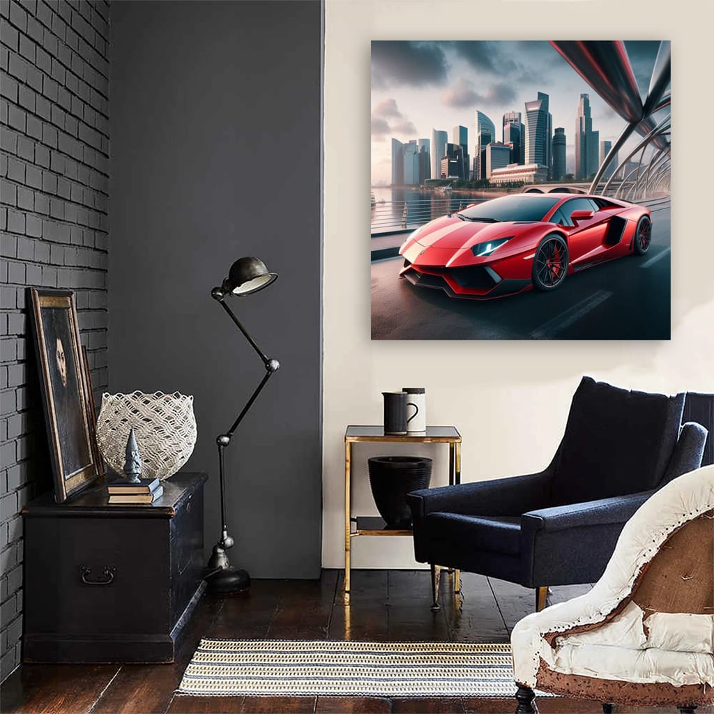 Lamborghini Aventador Bridge Wall Art