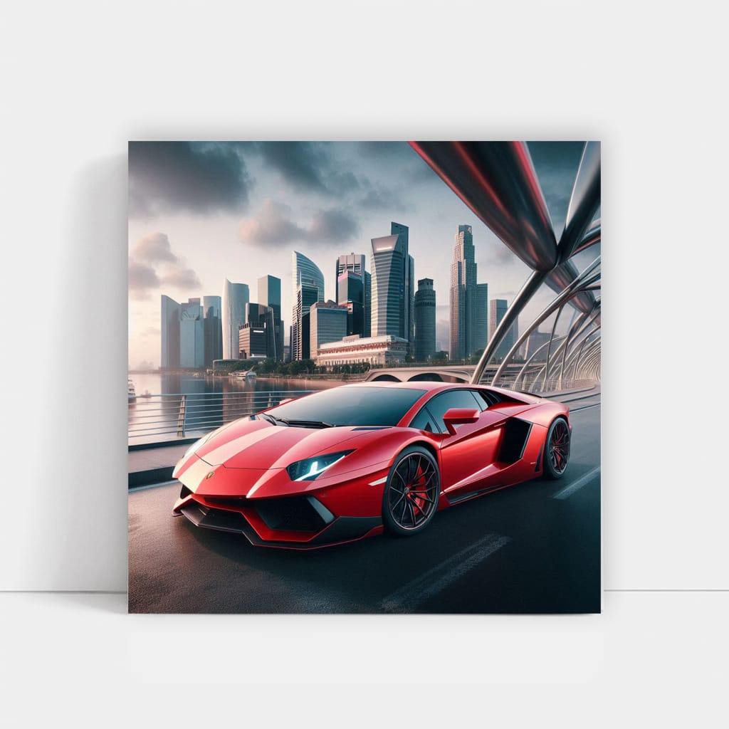 Lamborghini Aventador Crossing Bridge - Power and Elegance