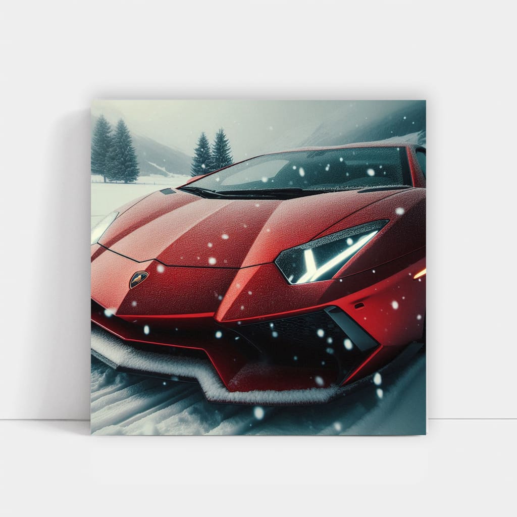 Lamborghini Aventador Winter Wall Art