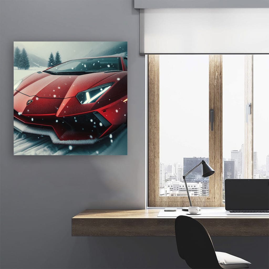 Lamborghini Aventador Winter Wall Art