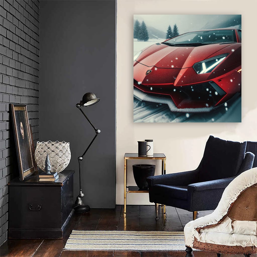 Lamborghini Aventador Winter Wall Art