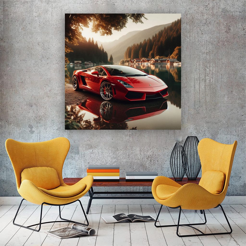 Lamborghini Gallardo Lake Wall Art