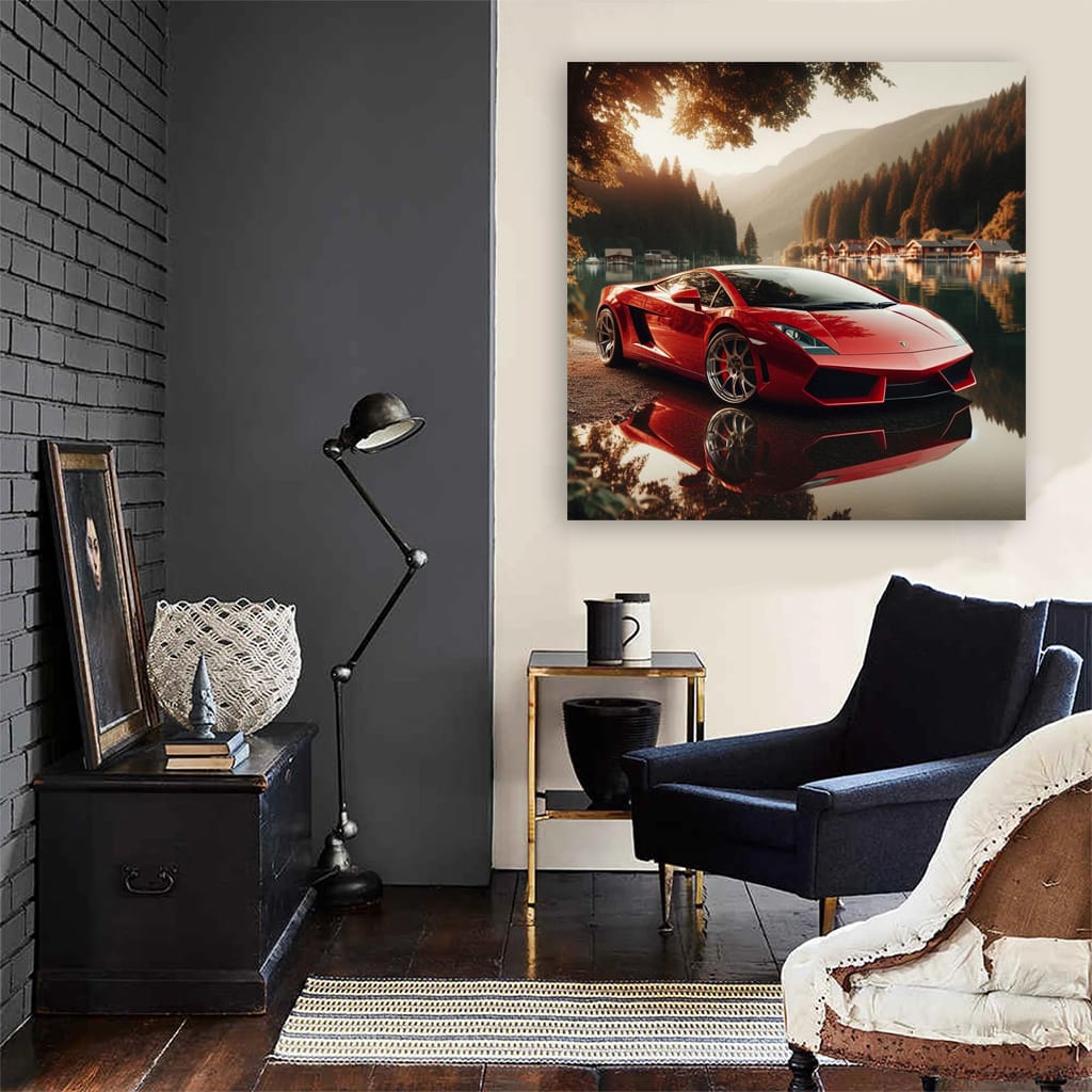 Lamborghini Gallardo Lake Wall Art