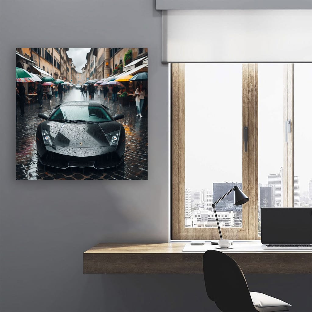 Lamborghini Murcielago Overcast Weather Wall Art