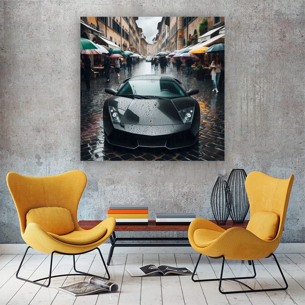 Lamborghini Murcielago Overcast Weather Wall Art