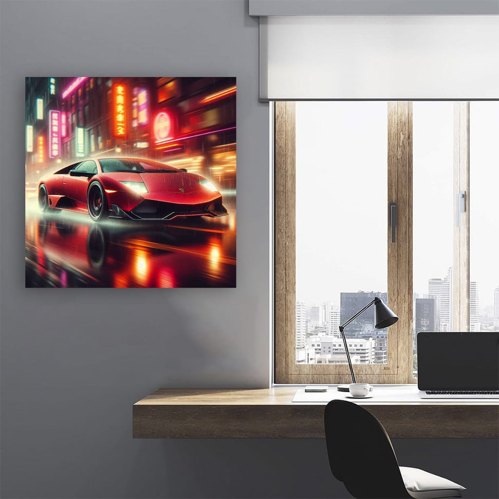 Lamborghini Murcielago Rainy Weath Wall Art