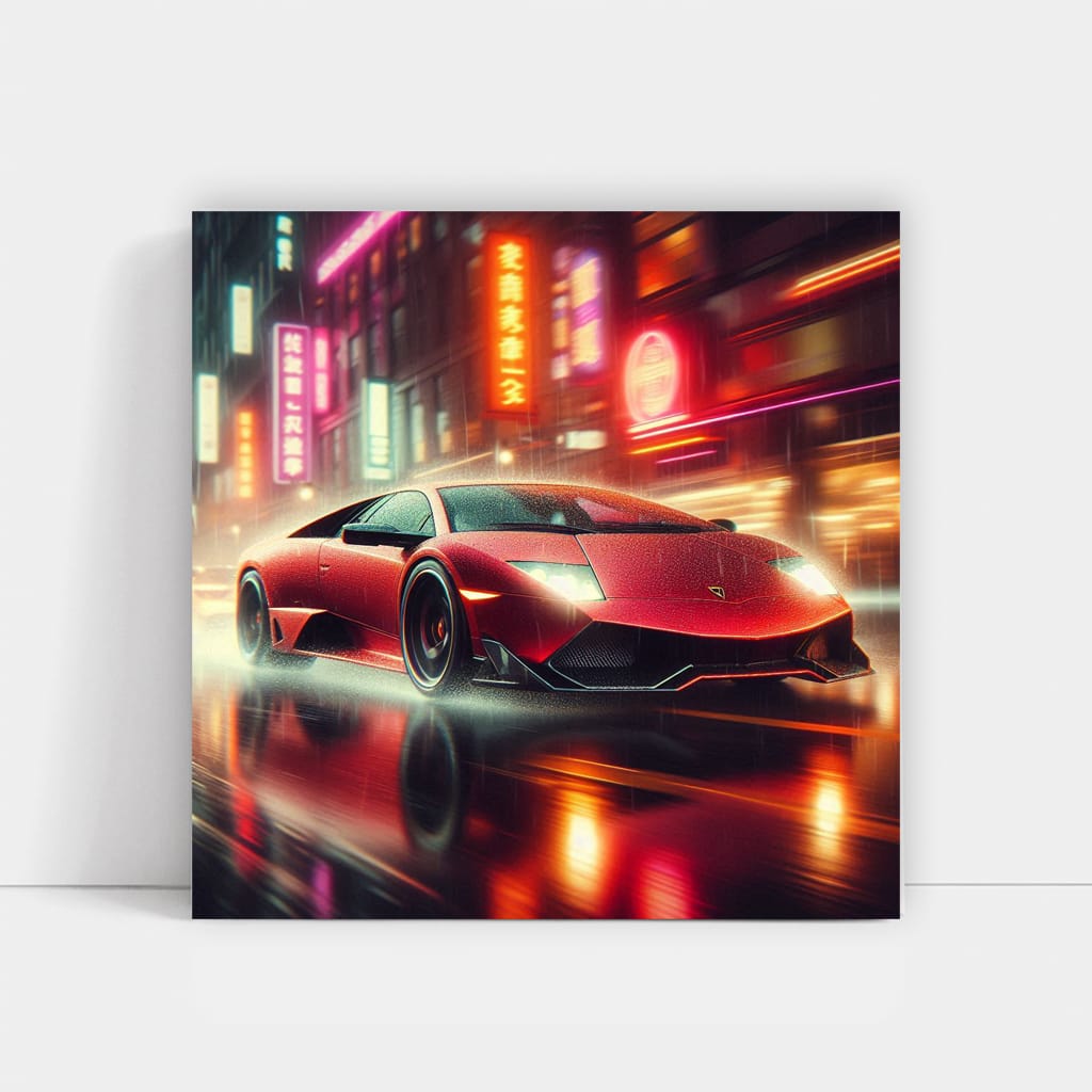 Lamborghini Murcielago Rainy Weath Wall Art