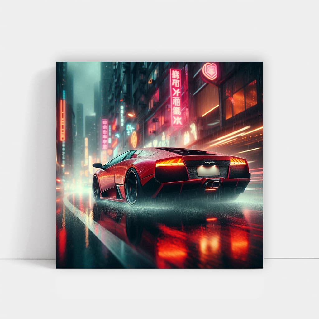 Lamborghini Murcielago Rainy Weather Wall Art