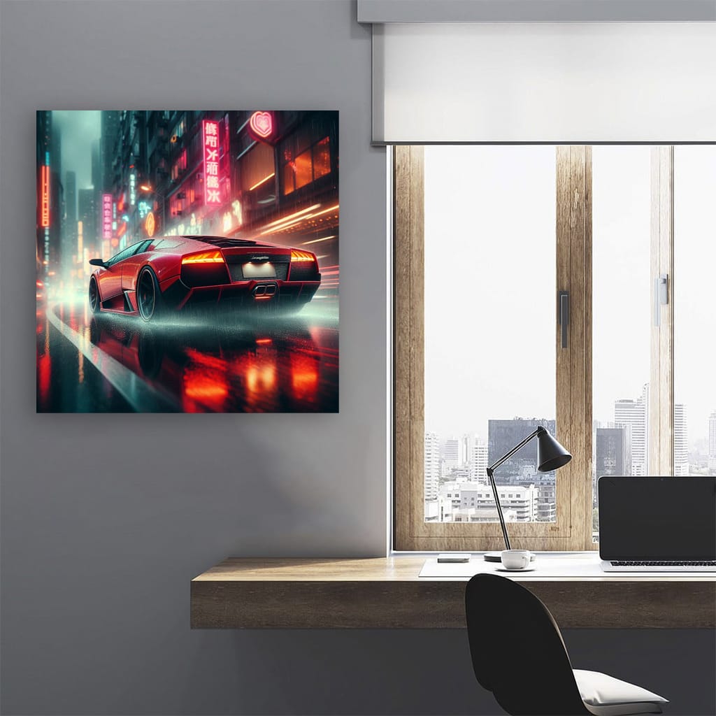 Lamborghini Murcielago Rainy Weather Wall Art