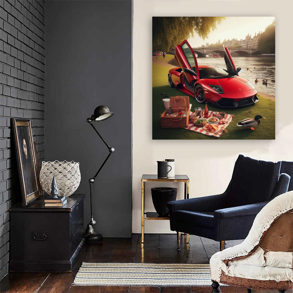 Lamborghini Murcielago River Wall Art