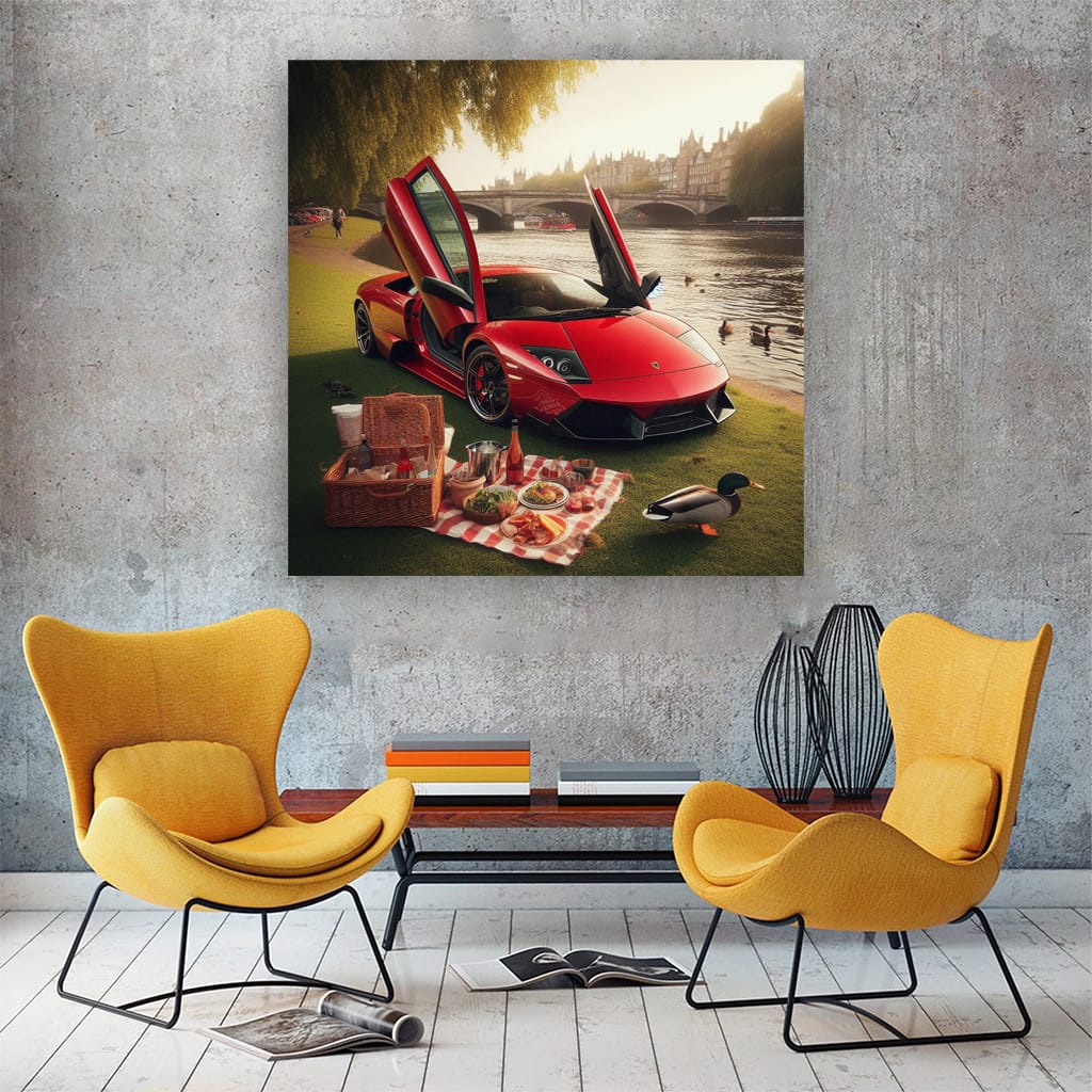 Lamborghini Murcielago River Wall Art