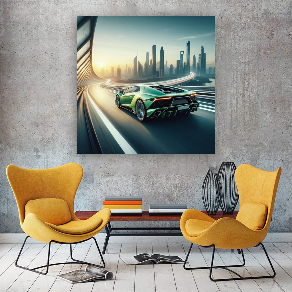 Lamborghini Sian on Bridge - Futuristic Power and Elegance