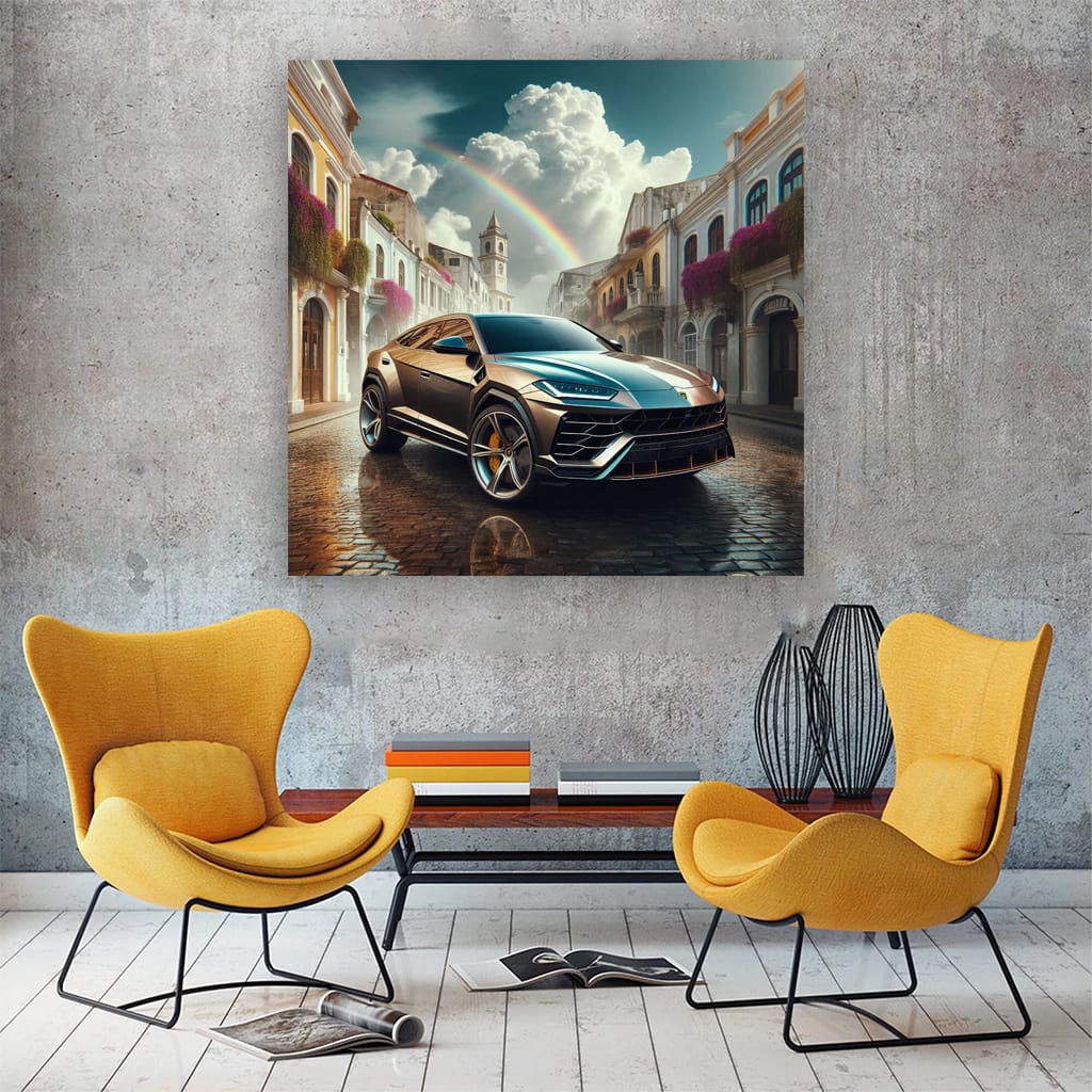 Lamborghini Urus Cloudy Weath Wall Art