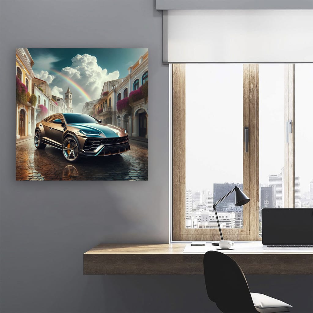 Lamborghini Urus Cloudy Weath Wall Art