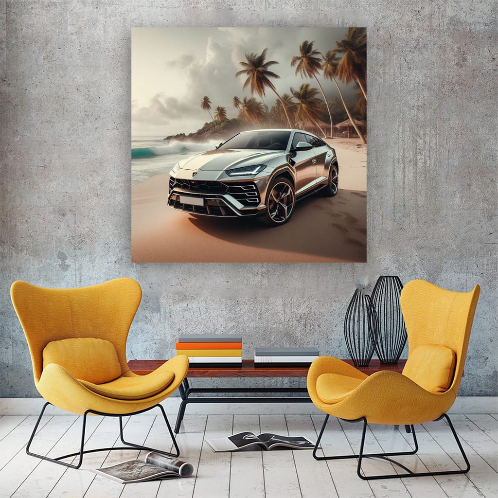 Lamborghini Urus Cruising on Beach - Power and Luxury