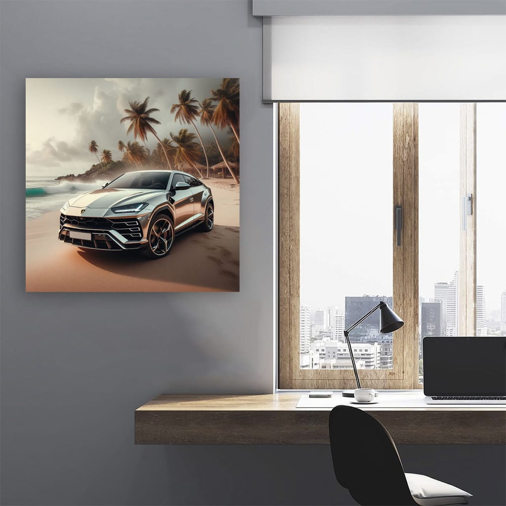 Lamborghini Urus Cruising on Beach - Power and Luxury