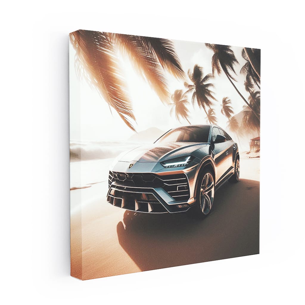 Lamborghini Urus On Beach Wall Art