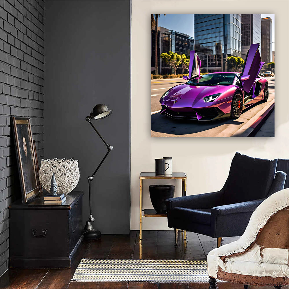 Purple Lamborghini Aventador in Los Angeles: Power and Prestige