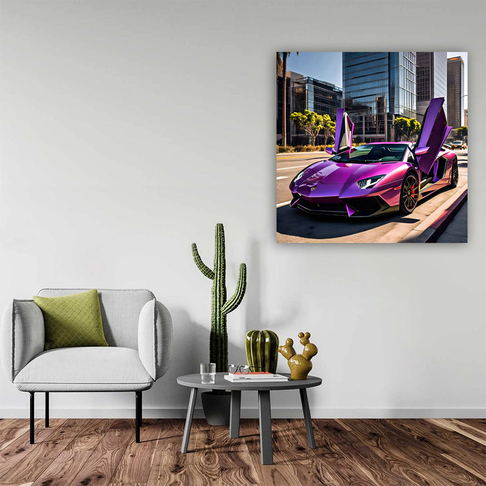 Purple Lamborghini Aventador in Los Angeles: Power and Prestige
