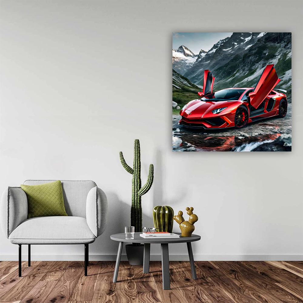 Burgundy Lamborghini Huracan EVO in Mountains - Pure Power