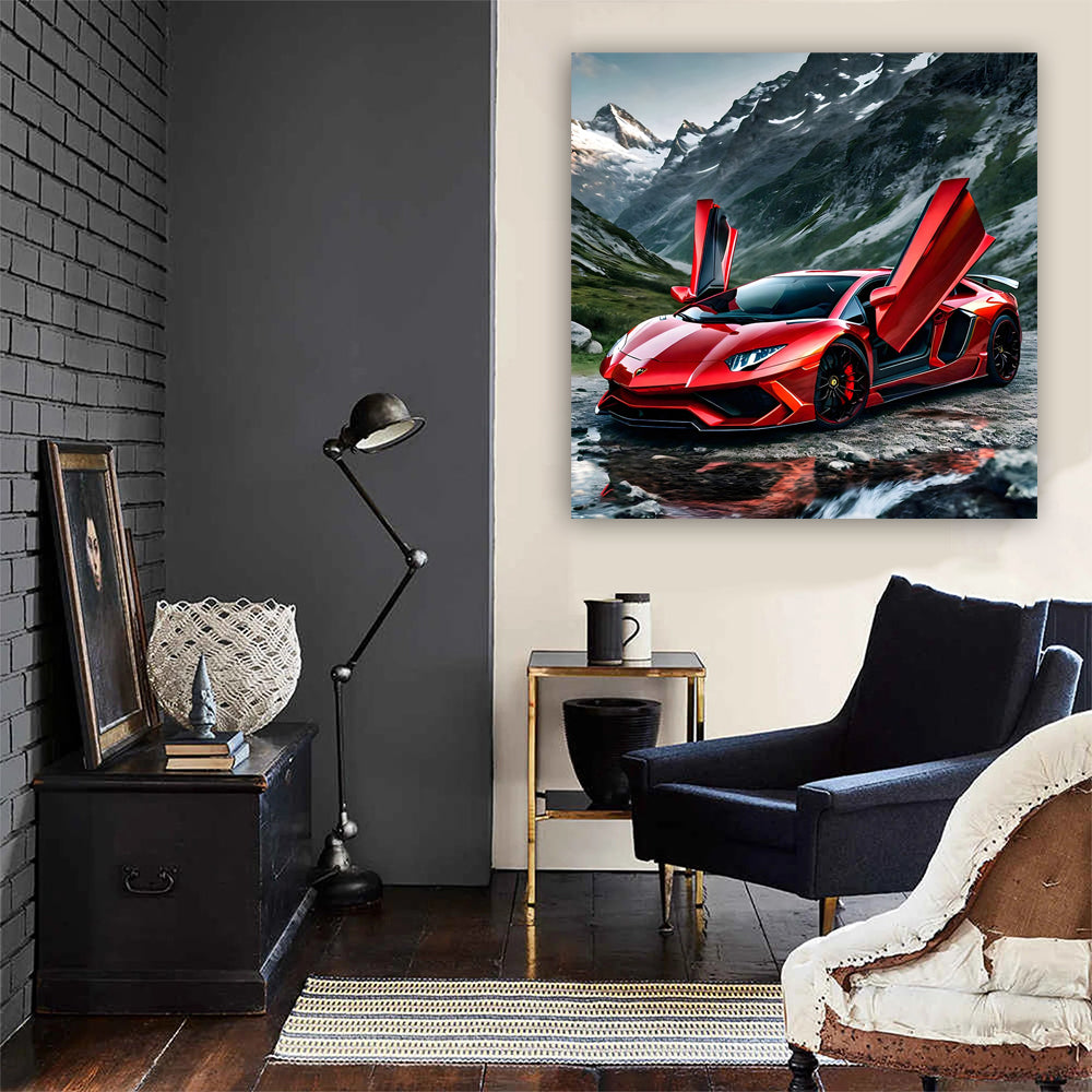 Burgundy Lamborghini Huracan EVO in Mountains - Pure Power