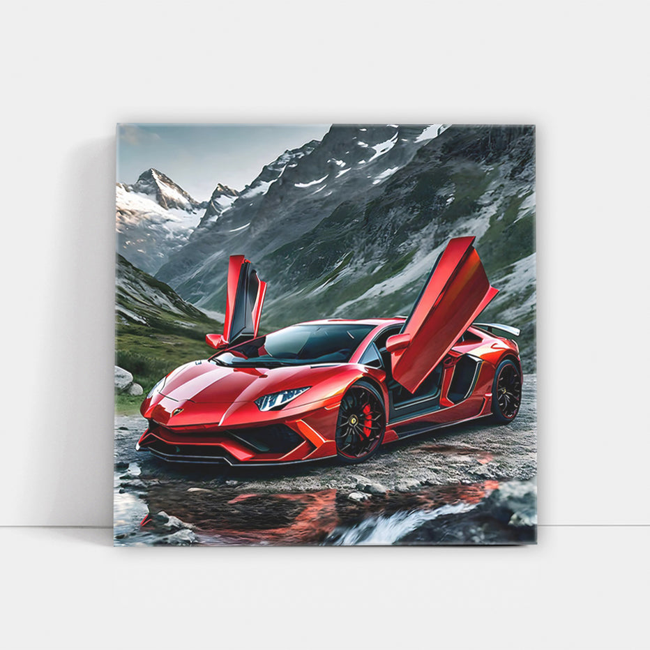 Burgundy Lamborghini Huracan EVO in Mountains - Pure Power