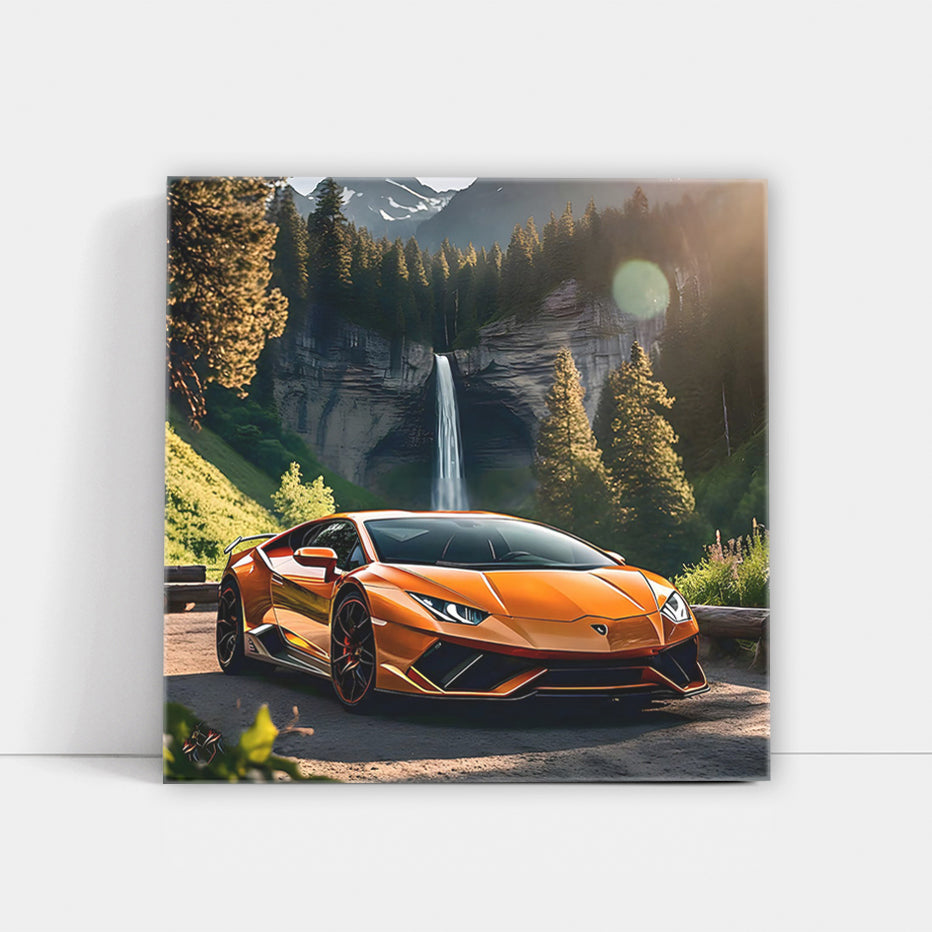 Orange Lamborghini Huracan Evo Roars Through National Park