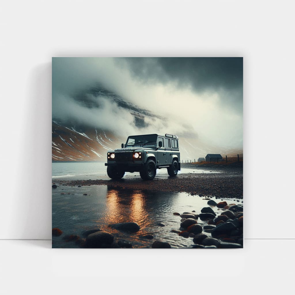 Land Rover Defender Cloudy Weath Wall Art