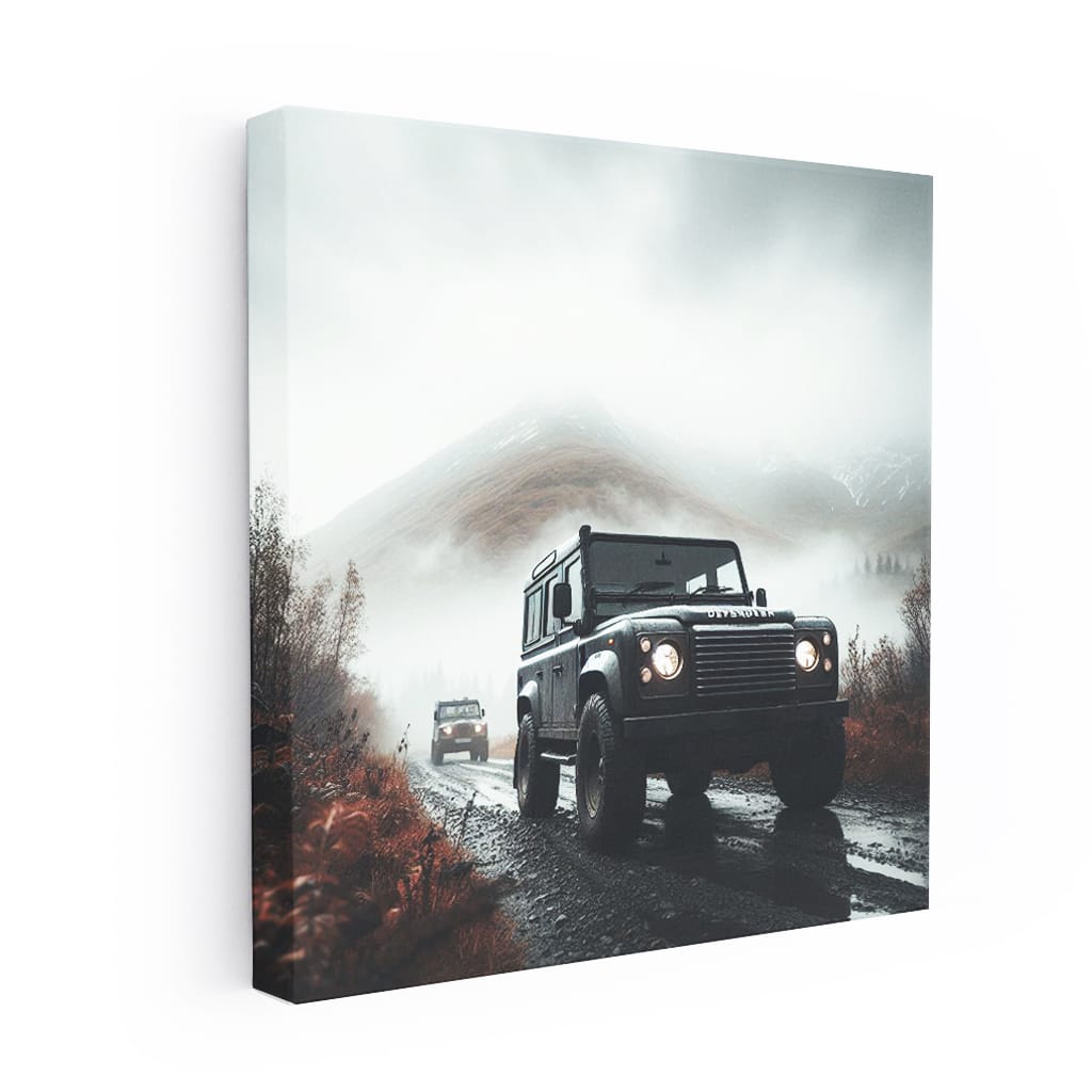 Land Rover Defender Cloudy Weather Wall Art