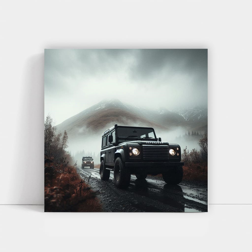 Land Rover Defender Cloudy Weather Wall Art