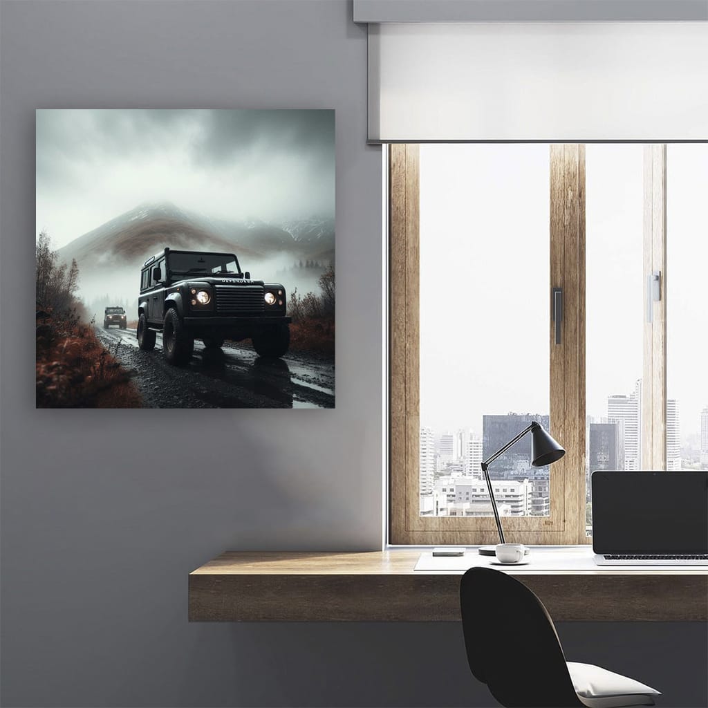 Land Rover Defender Cloudy Weather Wall Art