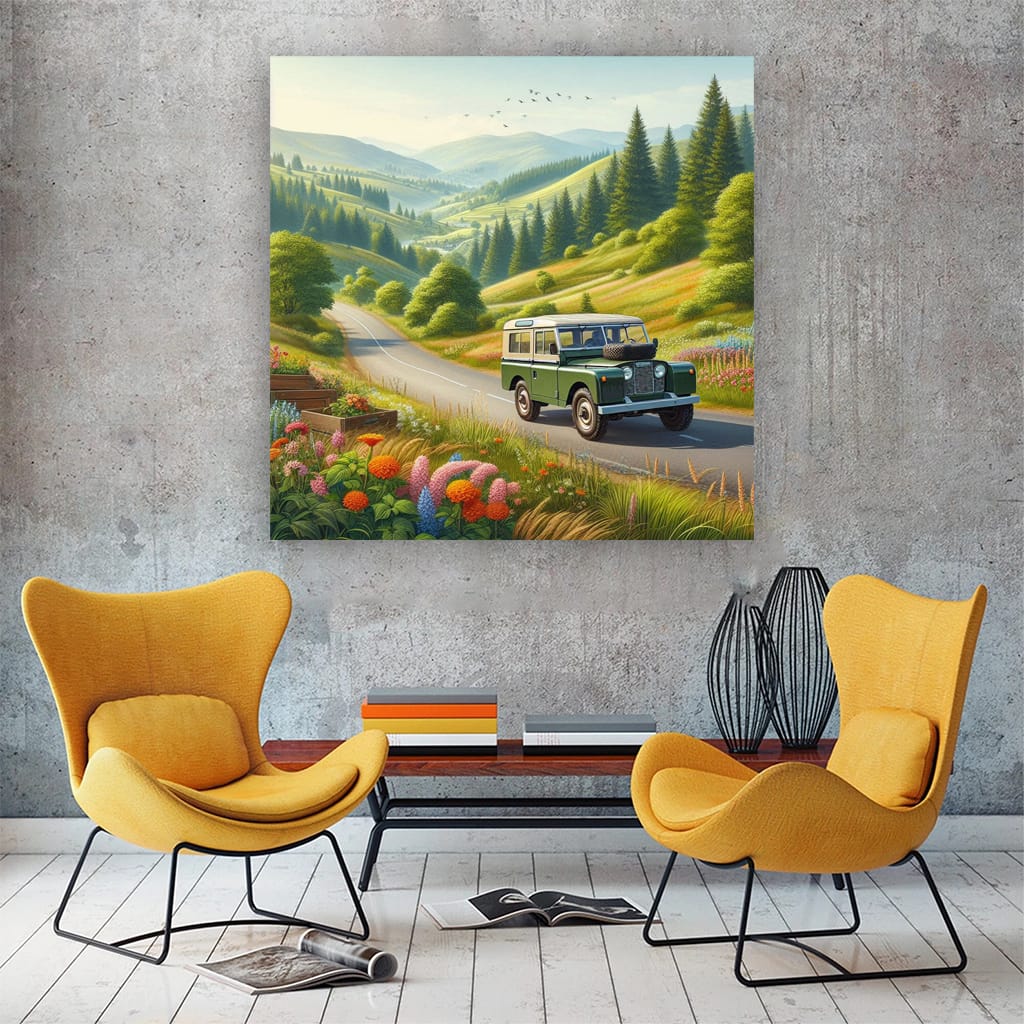 Land Rover Old Retro Ro Wall Art