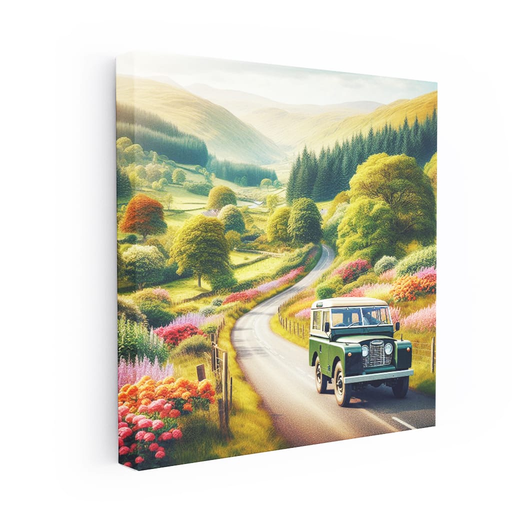 Land Rover Old Retro Road Wall Art