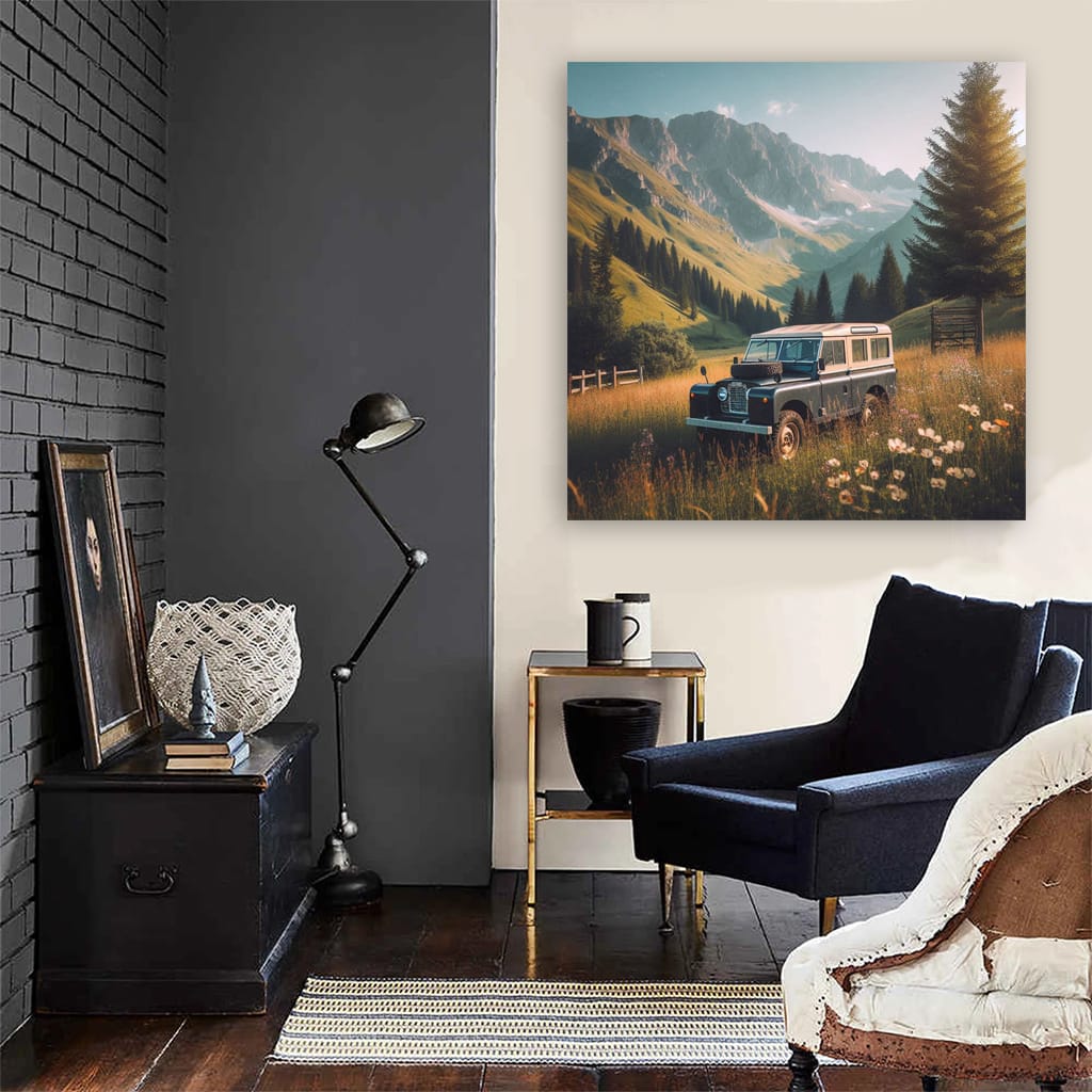 Land Rover Old Retro Vall Wall Art