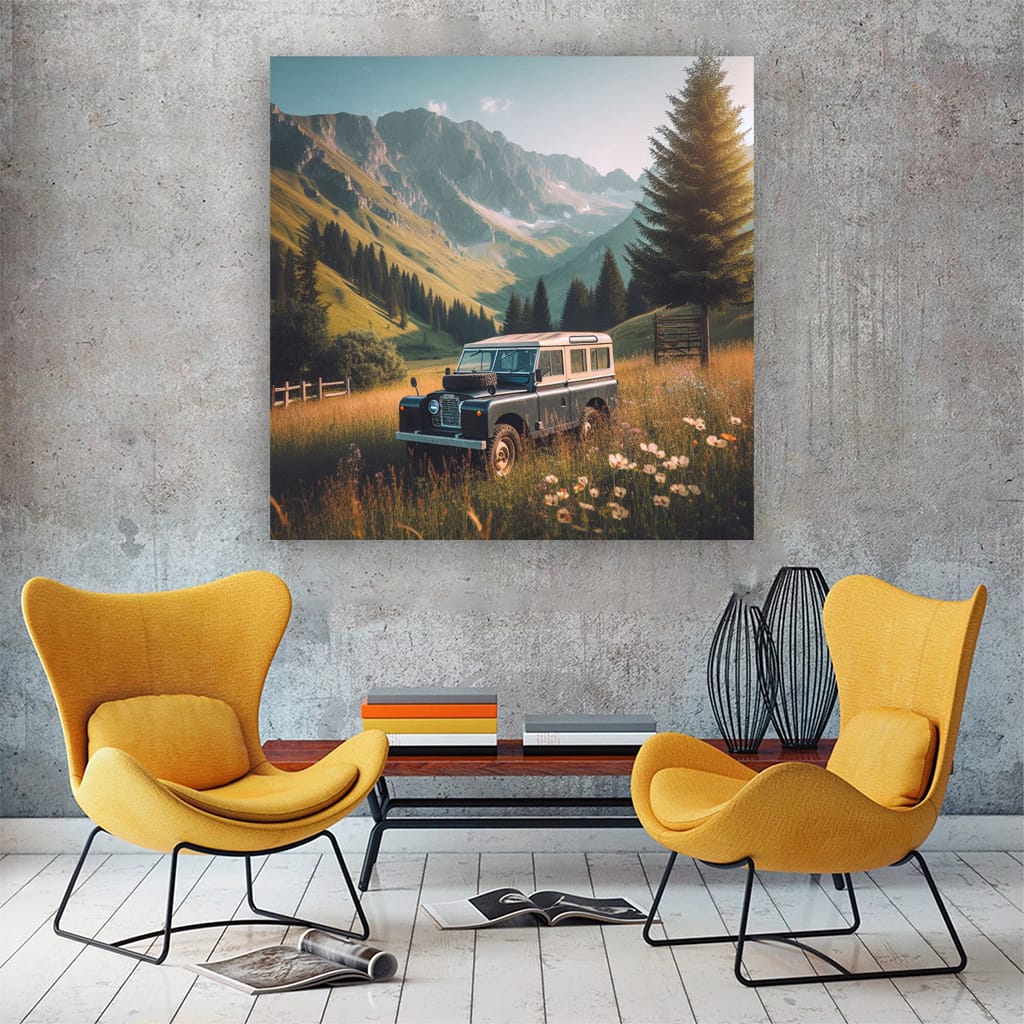 Land Rover Old Retro Vall Wall Art