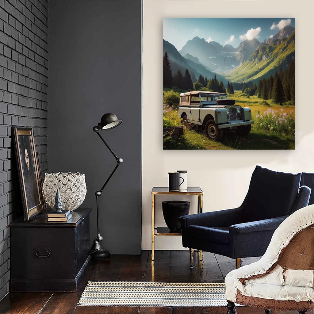 Land Rover Old Retro Valley Wall Art