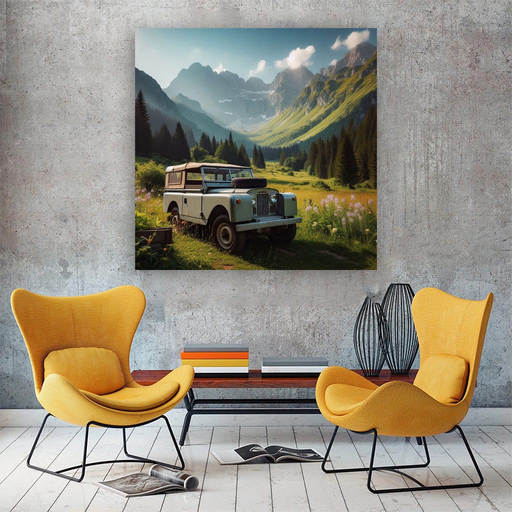 Vintage Land Rover in Scenic Valley - Timeless Adventure