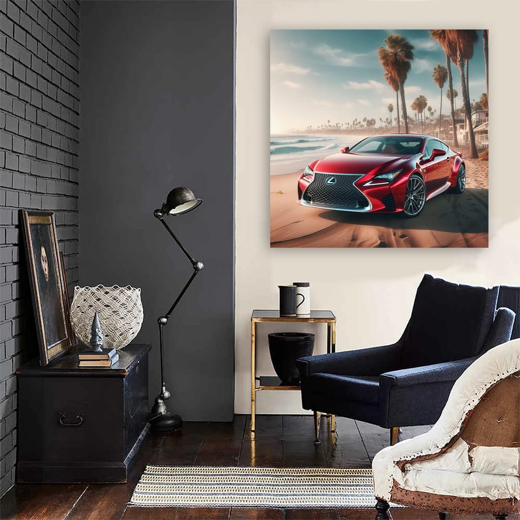 Lexus Rc On Beach Wall Art