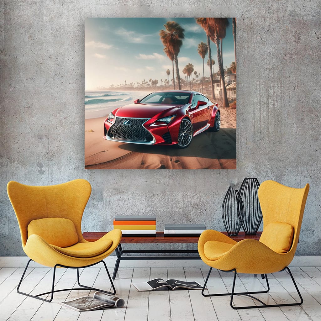 Lexus Rc On Beach Wall Art