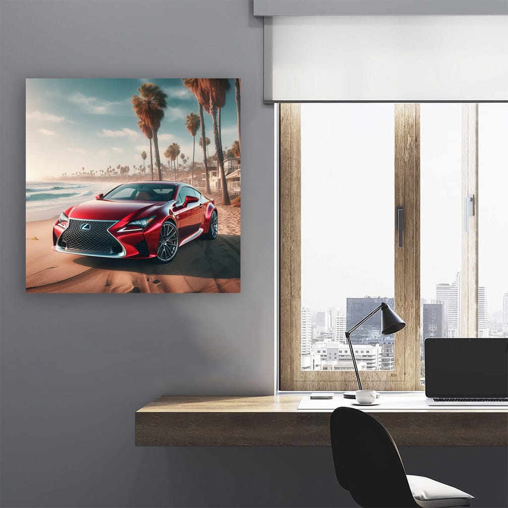 Lexus Rc On Beach Wall Art