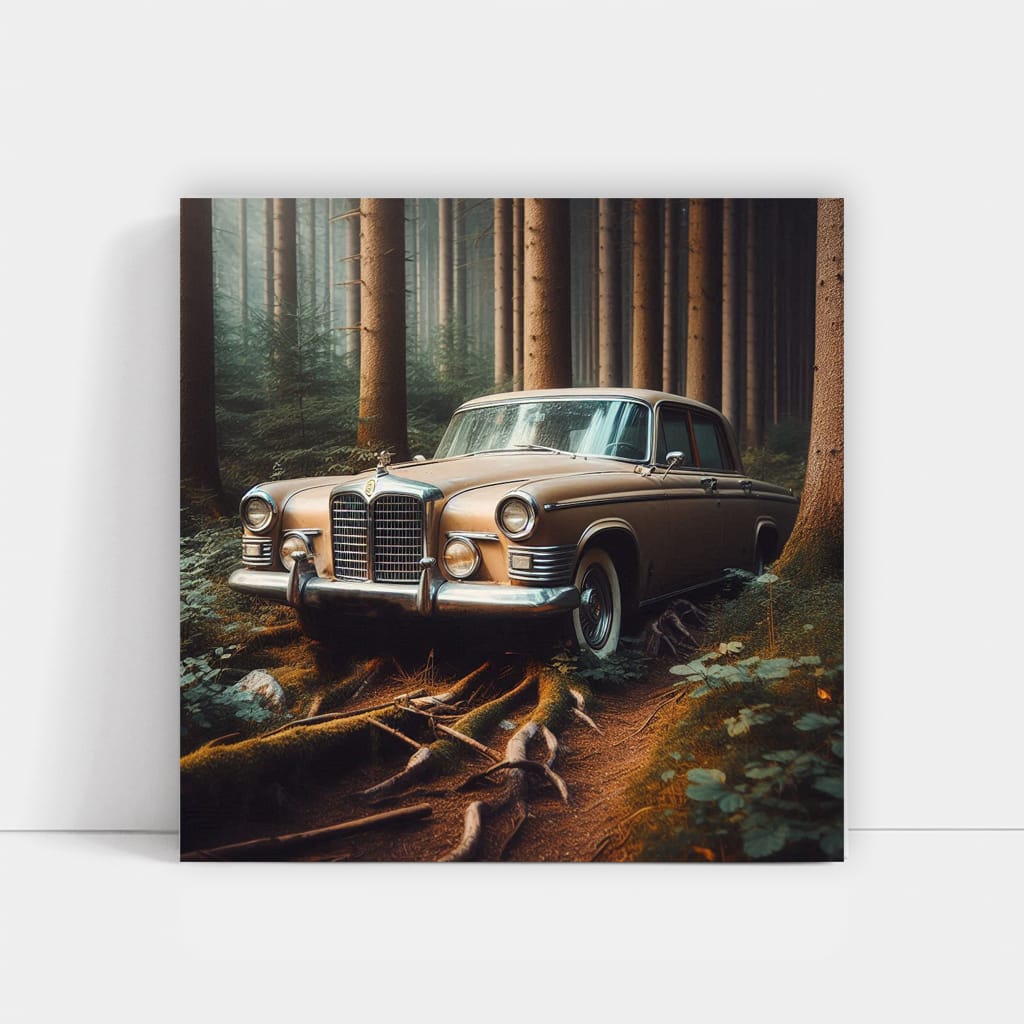 Vintage Lincoln Forest Scene - Classic Elegance