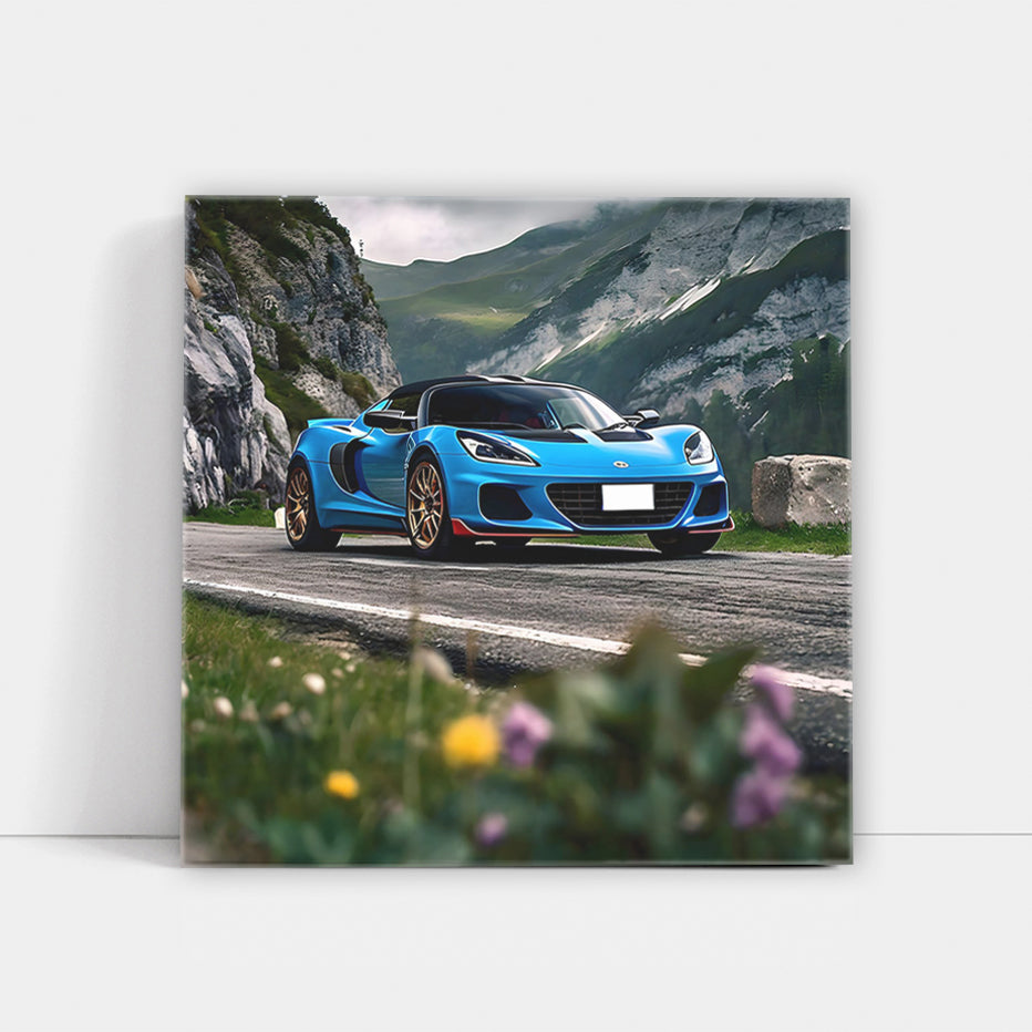 Lotus Elise Blue In Mountai Wall Art