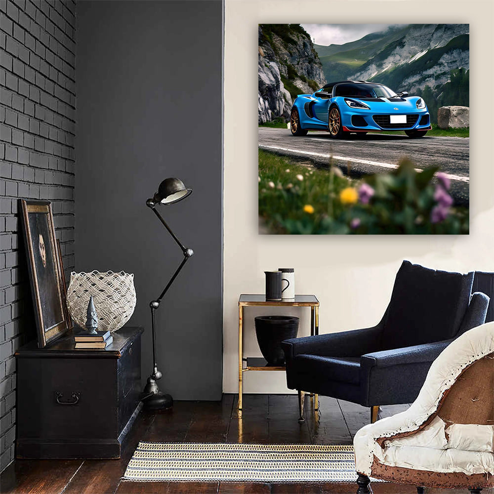 Lotus Elise Blue In Mountai Wall Art