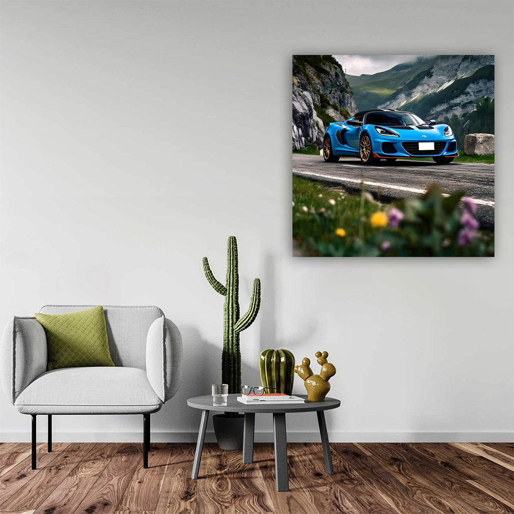 Lotus Elise Blue In Mountai Wall Art